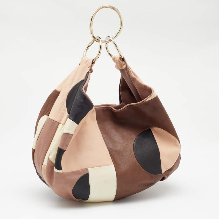 Pre Owned Marni Multicolor Leather Color Block Hobo