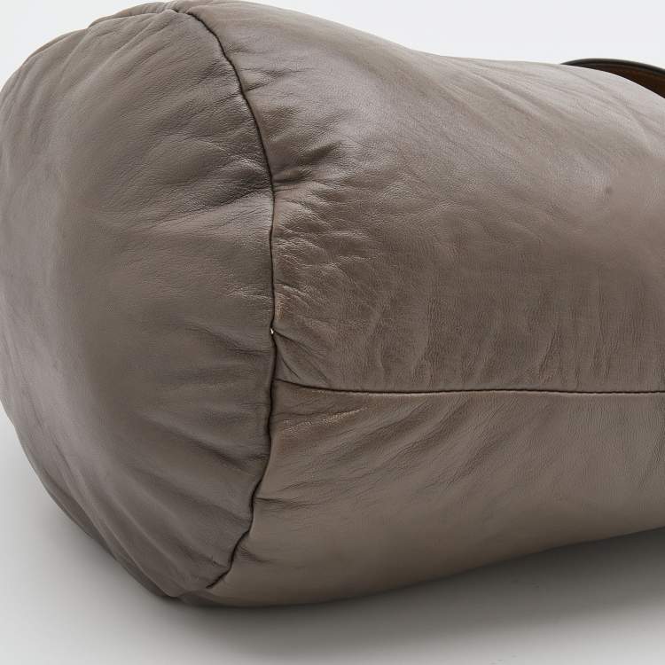 Pre Owned Marni Grey/Brown Leather Bucket Bag
