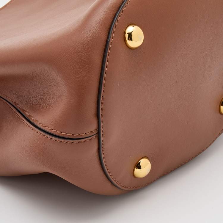 Pre Owned Marni Brown Leather Pannier Bucket Bag