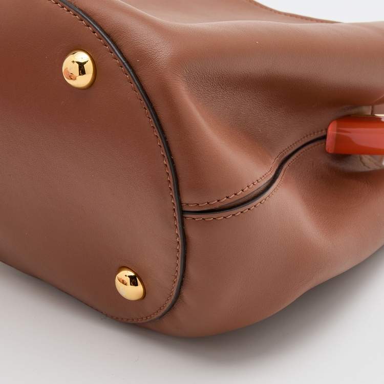 Pre Owned Marni Brown Leather Pannier Bucket Bag