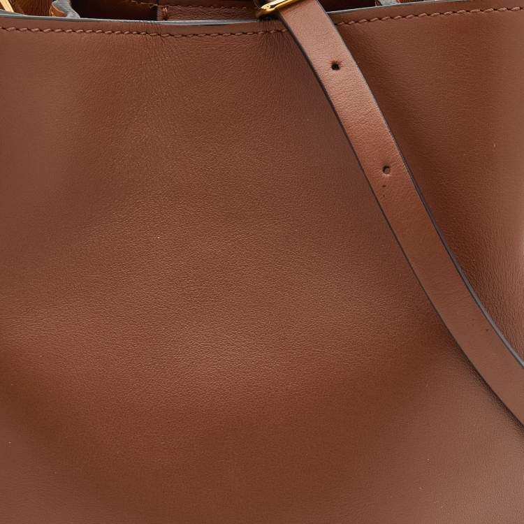 Pre Owned Marni Brown Leather Pannier Bucket Bag