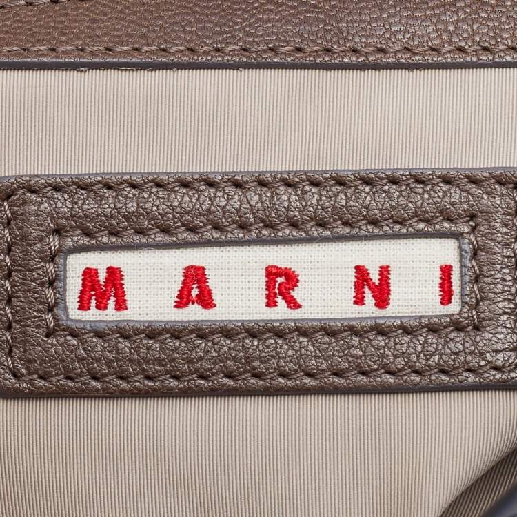 مملوكة مسبقًا Marni Dark Brown Leather Balloon Shoulder Bag