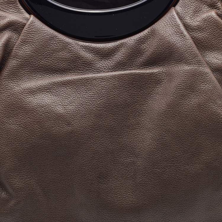 مملوكة مسبقًا Marni Dark Brown Leather Balloon Shoulder Bag