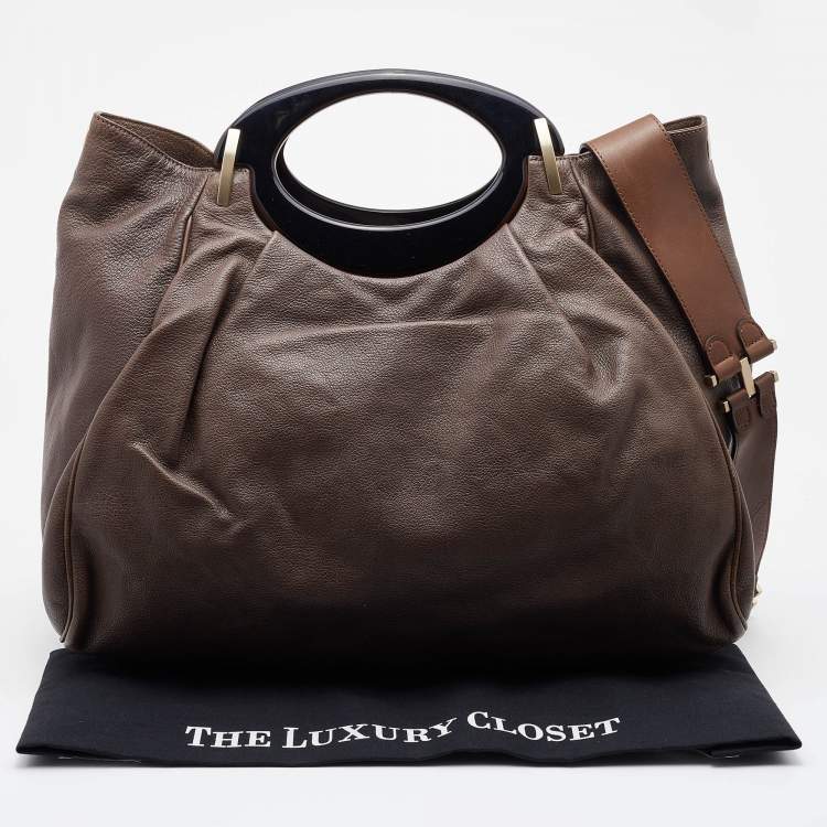 مملوكة مسبقًا Marni Dark Brown Leather Balloon Shoulder Bag