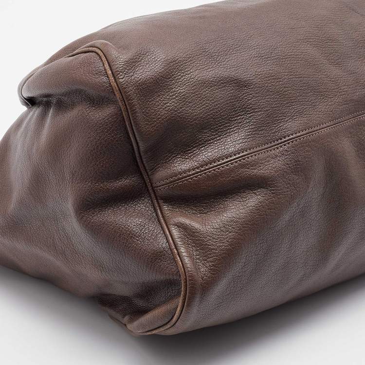 مملوكة مسبقًا Marni Dark Brown Leather Balloon Shoulder Bag