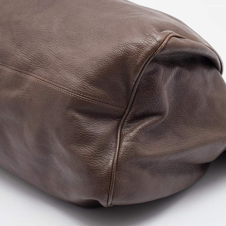 مملوكة مسبقًا Marni Dark Brown Leather Balloon Shoulder Bag