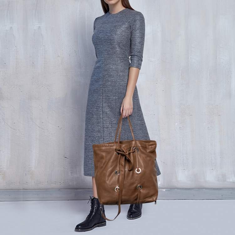 Pre Owned Marni Brown Leather Tote