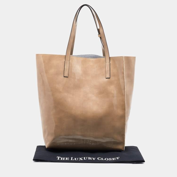Pre Owned Marni Beige Patent Leather Tote