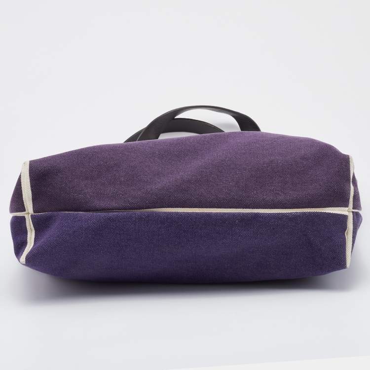 Pre Owned Marni Purple Canvas and Leather Tote