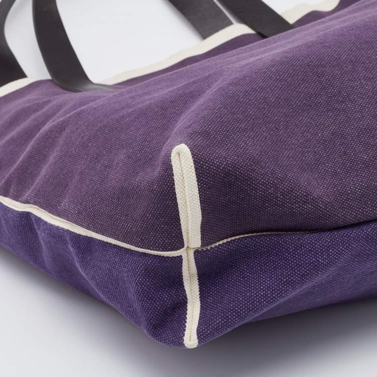 Pre Owned Marni Purple Canvas and Leather Tote