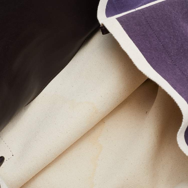 Pre Owned Marni Purple Canvas and Leather Tote