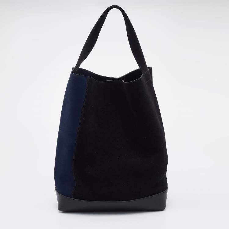 Pre Owned Marni Black/Navy Blue Suede and Leather Hobo