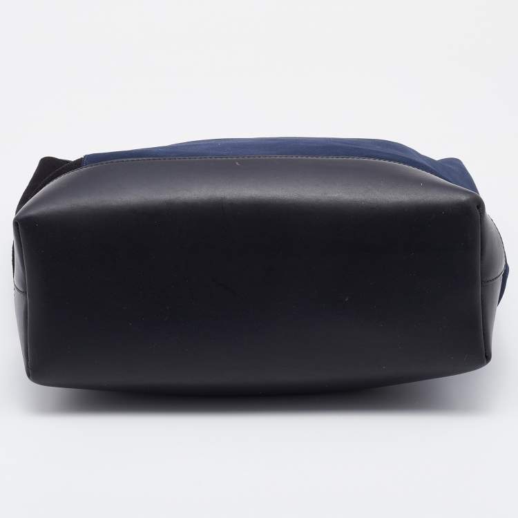 Pre Owned Marni Black/Navy Blue Suede and Leather Hobo