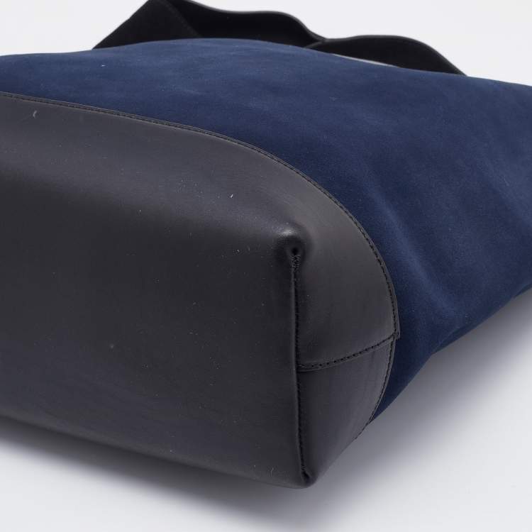 Pre Owned Marni Black/Navy Blue Suede and Leather Hobo