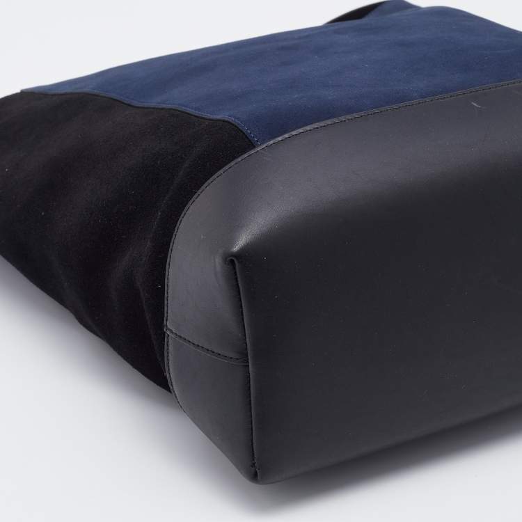 Pre Owned Marni Black/Navy Blue Suede and Leather Hobo