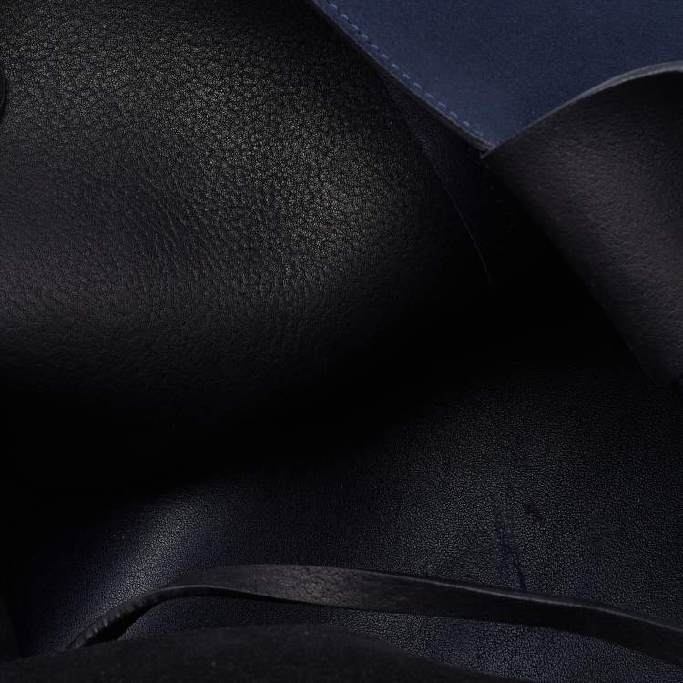Pre Owned Marni Black/Navy Blue Suede and Leather Hobo