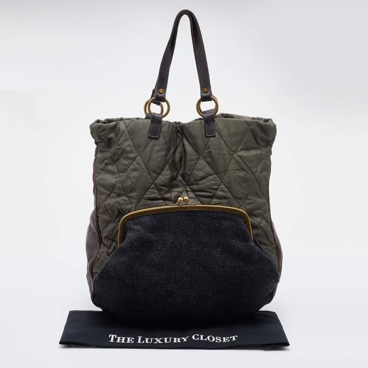 Pre Owned Marni Multicolor Fabric and Leather Tote