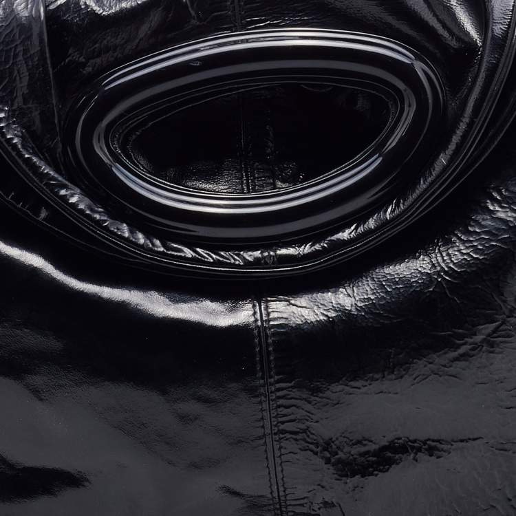 Pre Owned Marni Black Patent Leather Hobo
