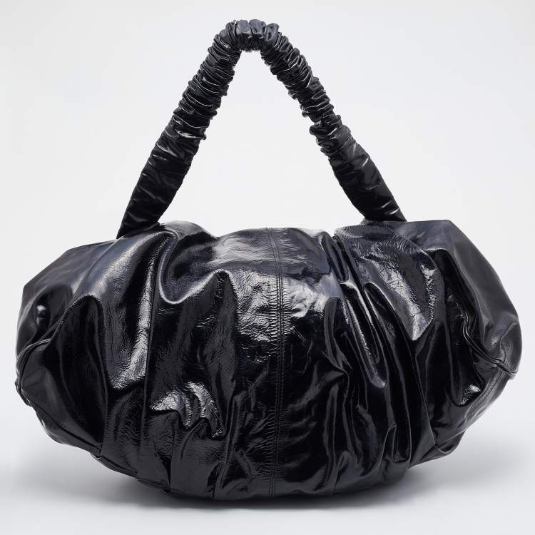 Pre Owned Marni Black Patent Leather Hobo