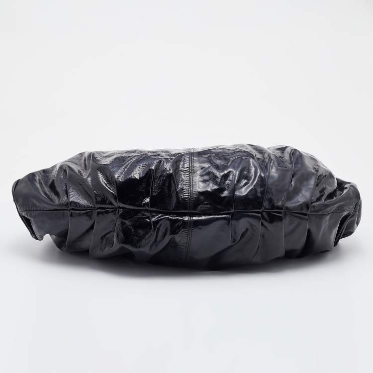 Pre Owned Marni Black Patent Leather Hobo