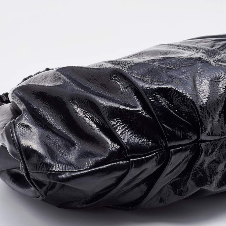 Pre Owned Marni Black Patent Leather Hobo