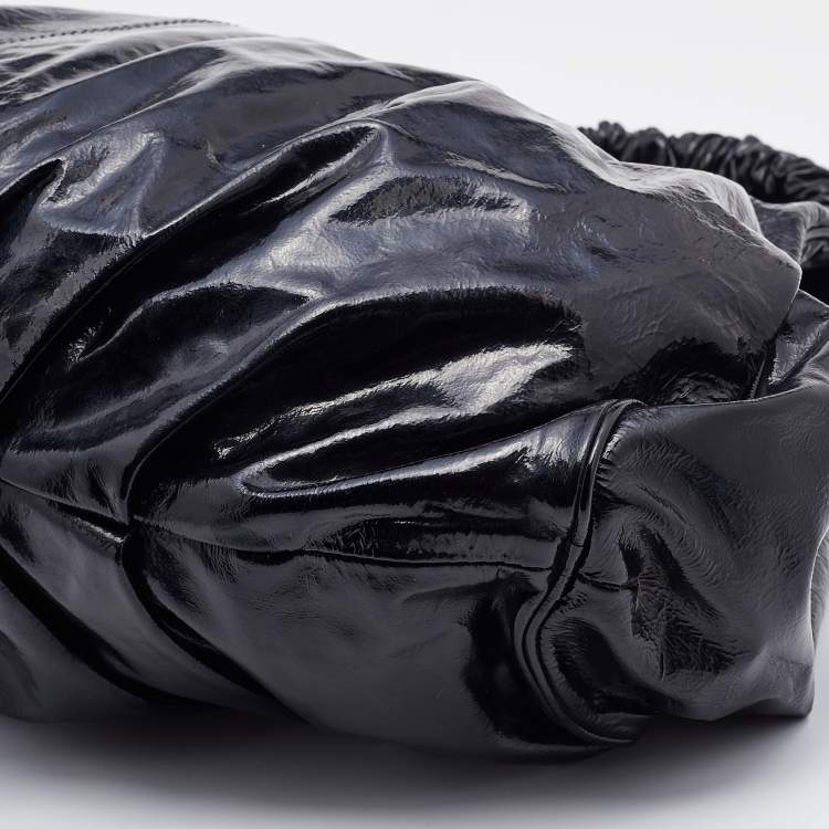 Pre Owned Marni Black Patent Leather Hobo