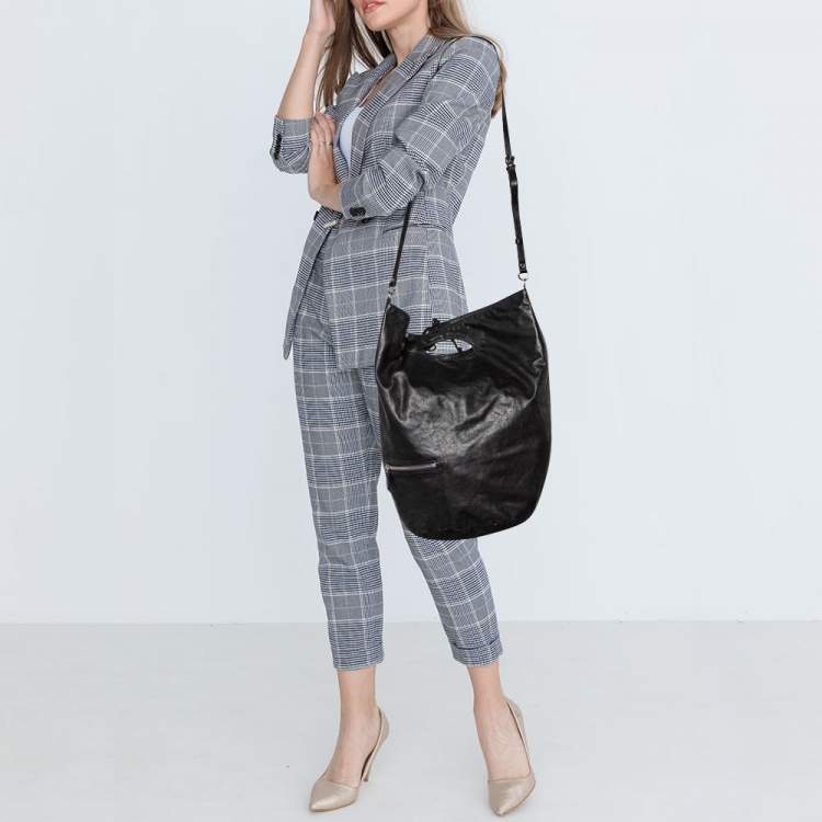 مملوكة مسبقًا Marni Black Leather Bucket Shoulder Bag