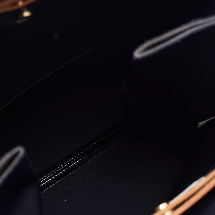 Pre Owned Marni Black/Brown Patent Leather Shopper Tote