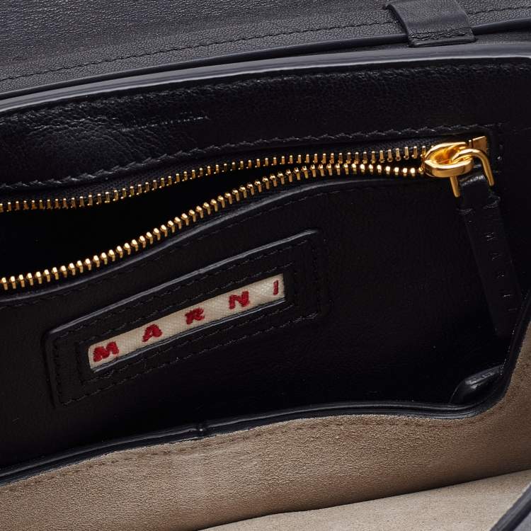 Pre Owned Marni Black Leather Embellished Shoulder Bag