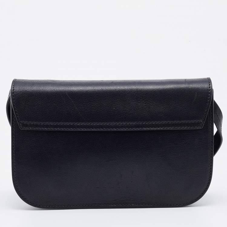 Pre Owned Marni Black Leather Embellished Shoulder Bag