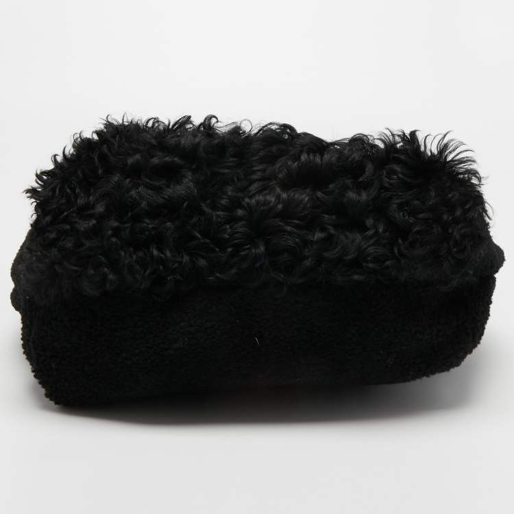 Pre Owned Marni Black Shearling Fur Tote 