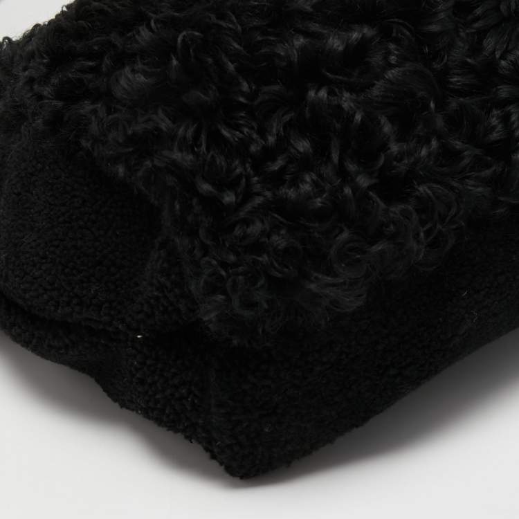 Pre Owned Marni Black Shearling Fur Tote 