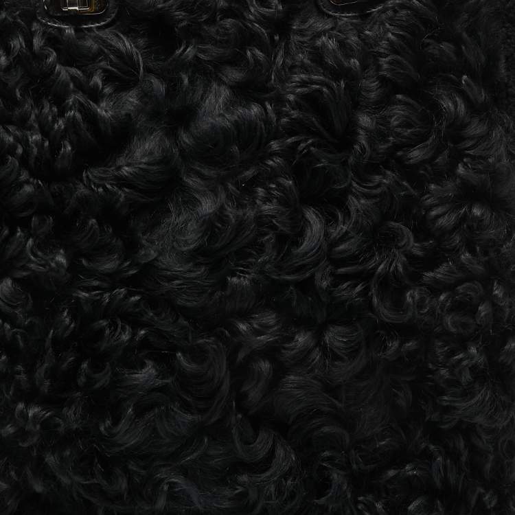 Pre Owned Marni Black Shearling Fur Tote 
