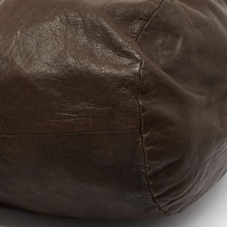 Pre Owned Marni Brown Leather Embellished Bucket Shoulder Bag