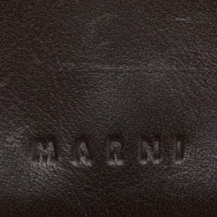 Pre Owned Marni Dark Brown Leather Card Holder