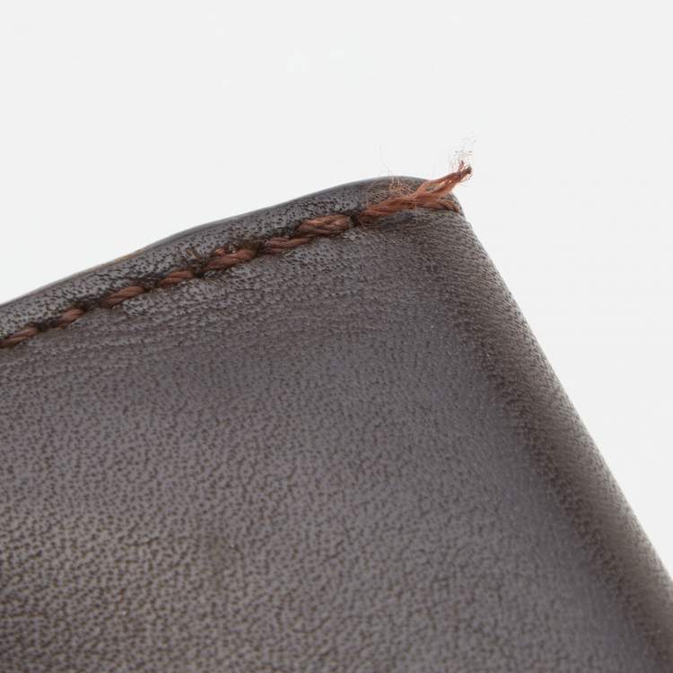 Pre Owned Marni Dark Brown Leather Card Holder