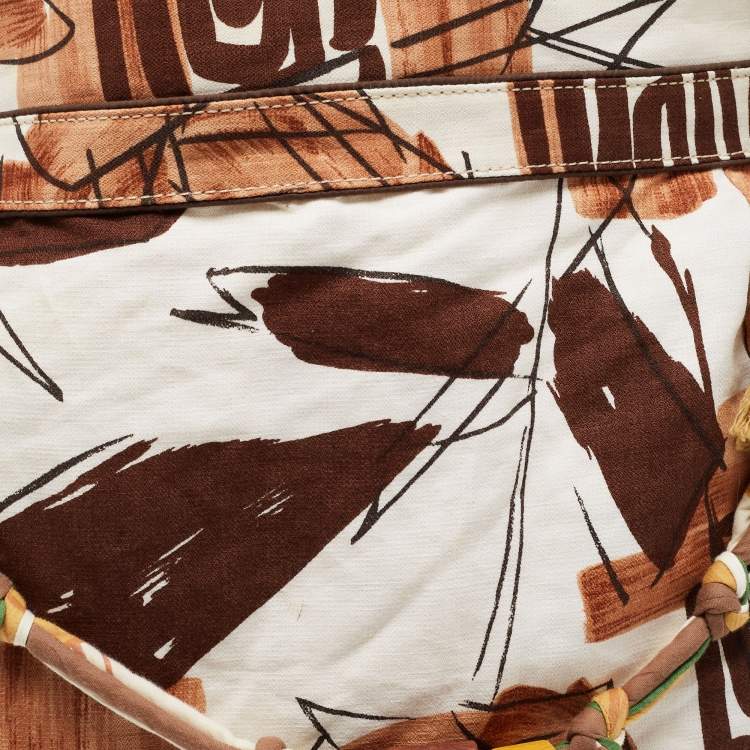 Pre Owned Marni Multicolor Print Fabric Rope Hobo