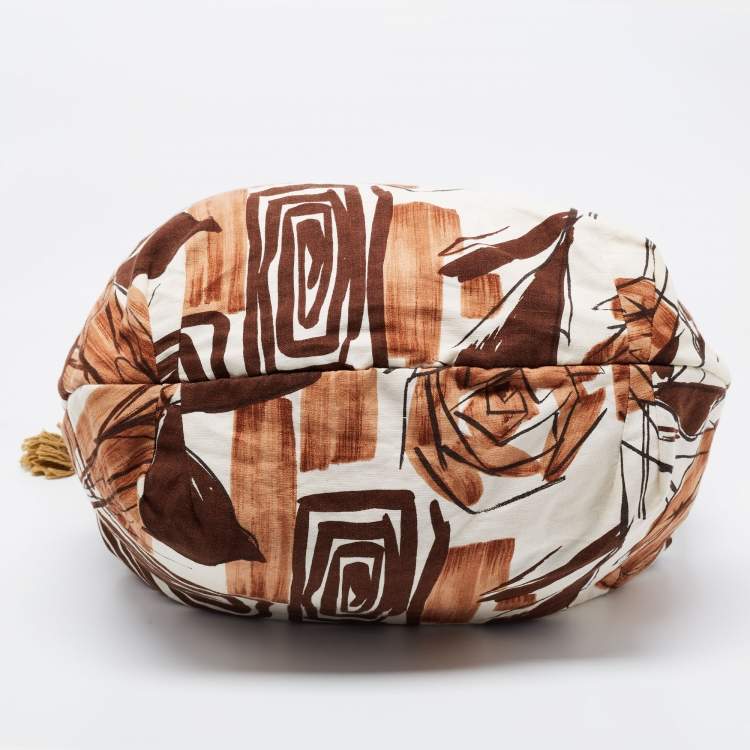 Pre Owned Marni Multicolor Print Fabric Rope Hobo
