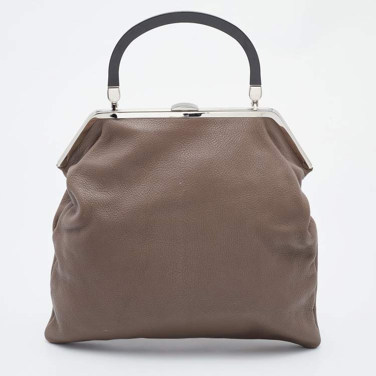Pre Owned Marni Brown Leather Frame Bag