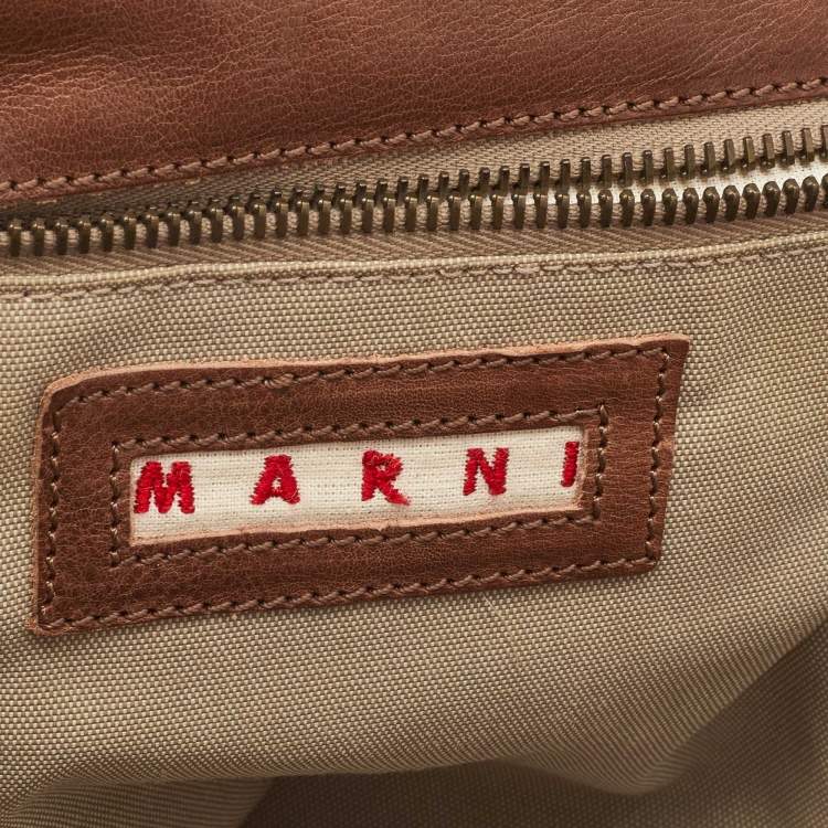 Pre Owned Marni Beige Jute Kisslock Frame Clutch