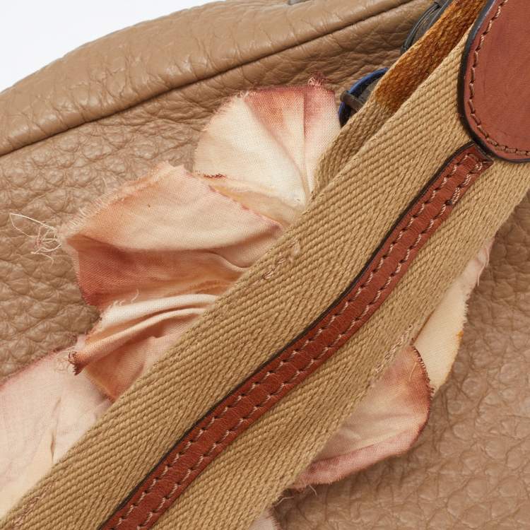 Pre Owned Marni Beige Leather Crystal Embellished Hobo