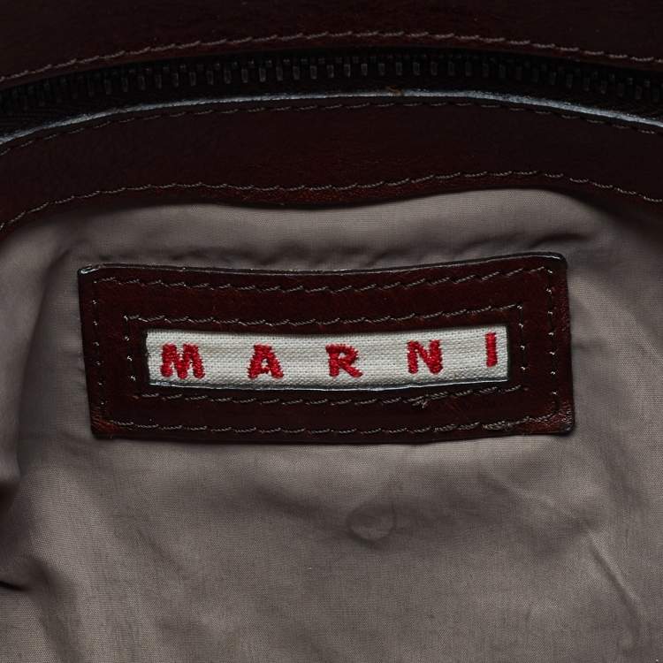 Pre Owned Marni Black/Brown Patent and Leather Tote