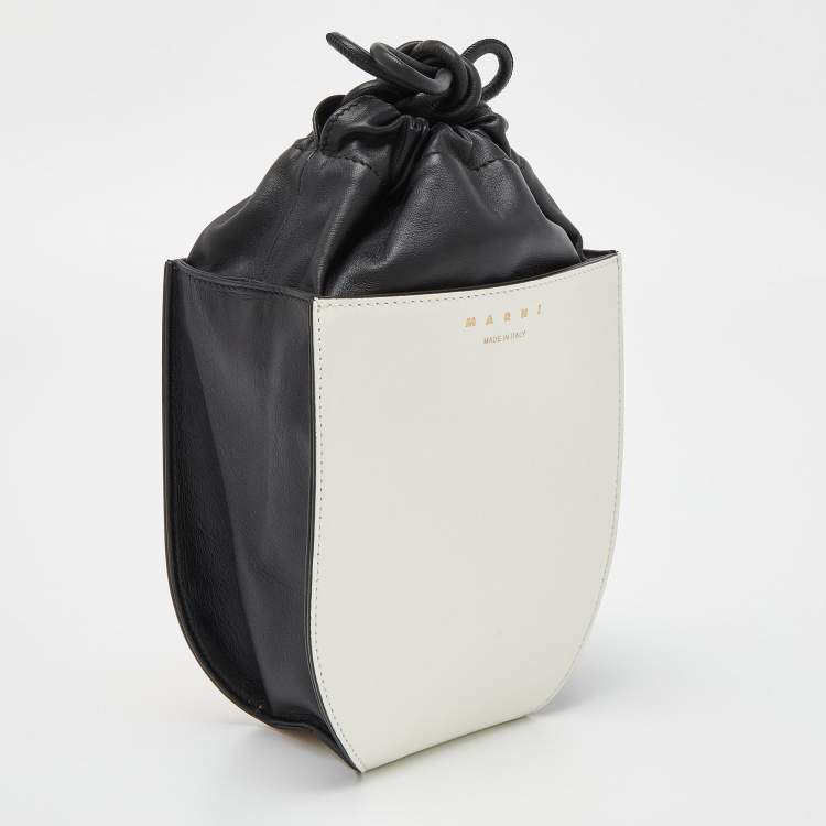Pre Owned Marni Multicolor Leather Coffer Drawstring Clutch Bag