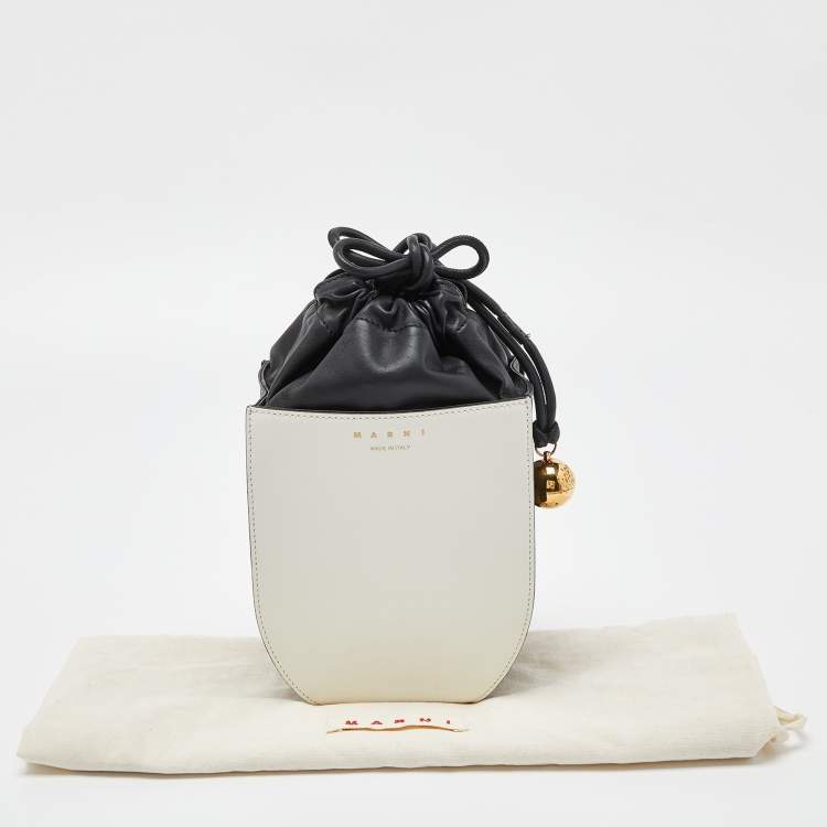 Pre Owned Marni Multicolor Leather Coffer Drawstring Clutch Bag