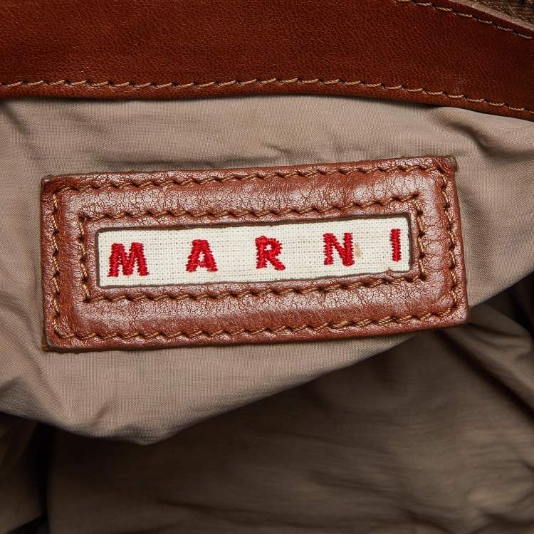 Pre Owned Marni Yellow/Brown Patent and Leather Balloon Hobo
