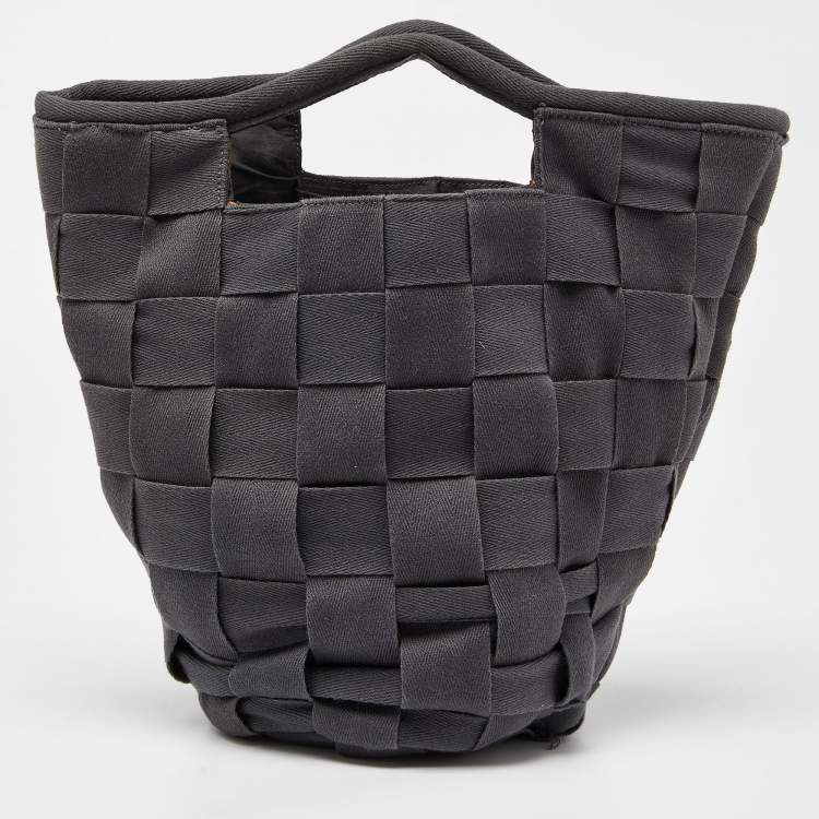 Pre Owned Marni Grey Woven Canvas Bucket Bag