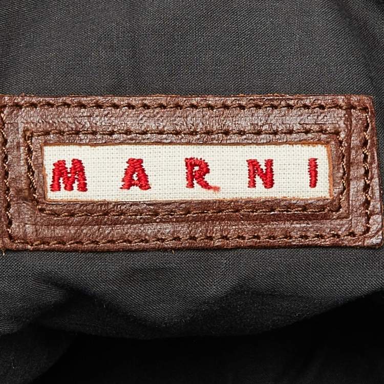 Pre Owned Marni Grey Woven Canvas Bucket Bag