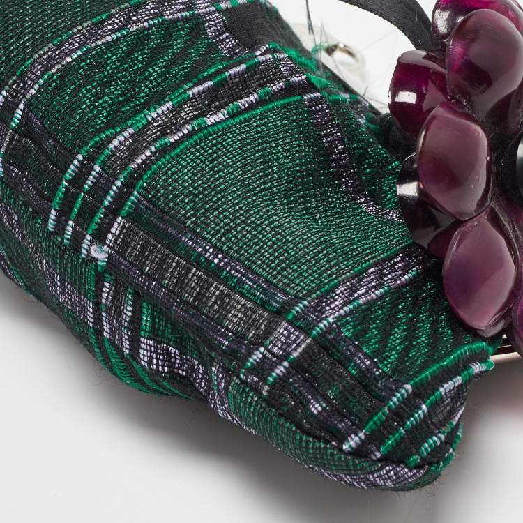 Pre Owned Marni Green Fabric Frame Clutch