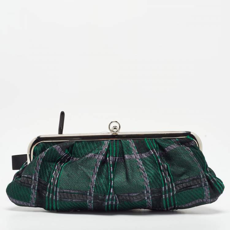Pre Owned Marni Green Fabric Frame Clutch