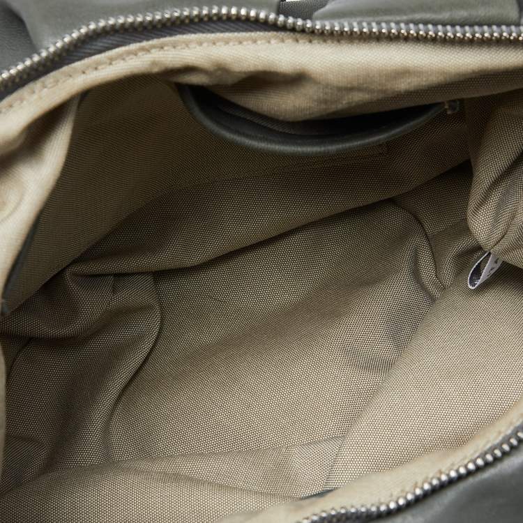Pre Owned Marni Grey Pleated Leather Hobo